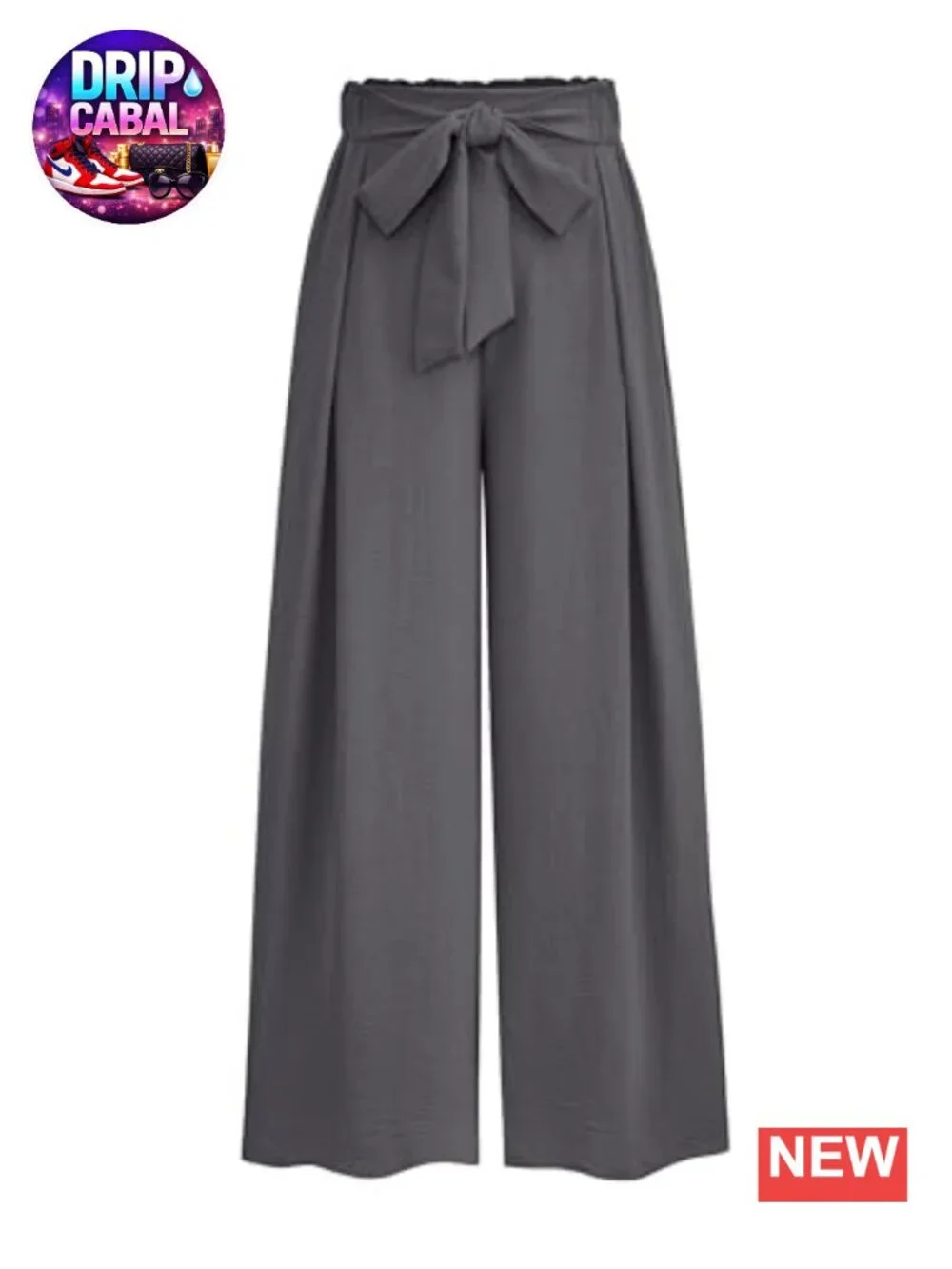 Wide Leg Palazzo Pants for Women High Waisted Elastic Waist Pull-On Trousers
